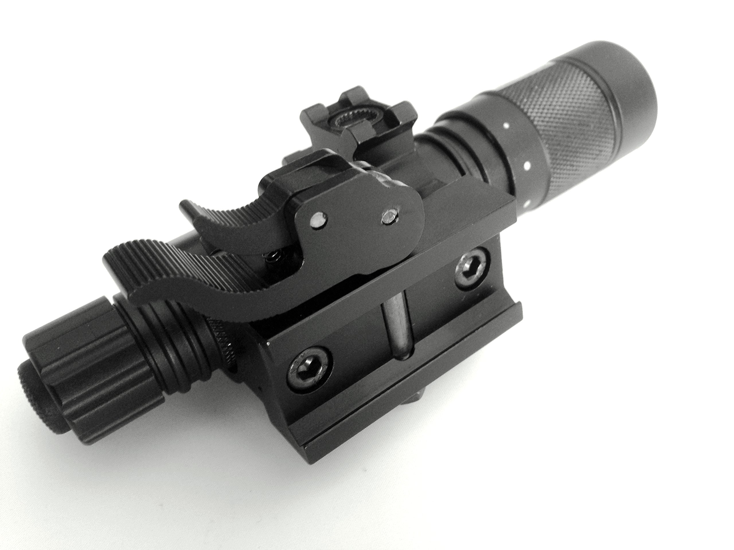Ade Advanced Optics Adjustable Multi-Reticle Green Laser Sight with Pressure Switch & QD Mount - Tactical Flashlight for Hunting, Shooting & Outdoor Activities | Class IIIa Laser Designator (Black)