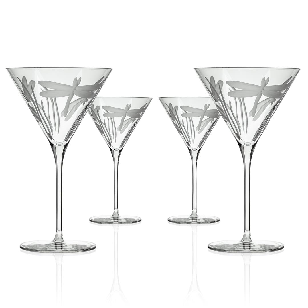Premium Dragonfly 10oz Martini Cocktail Glasses - Set of 12 | Elegant Barware for Home Entertaining, Cocktail Parties & Wedding Receptions