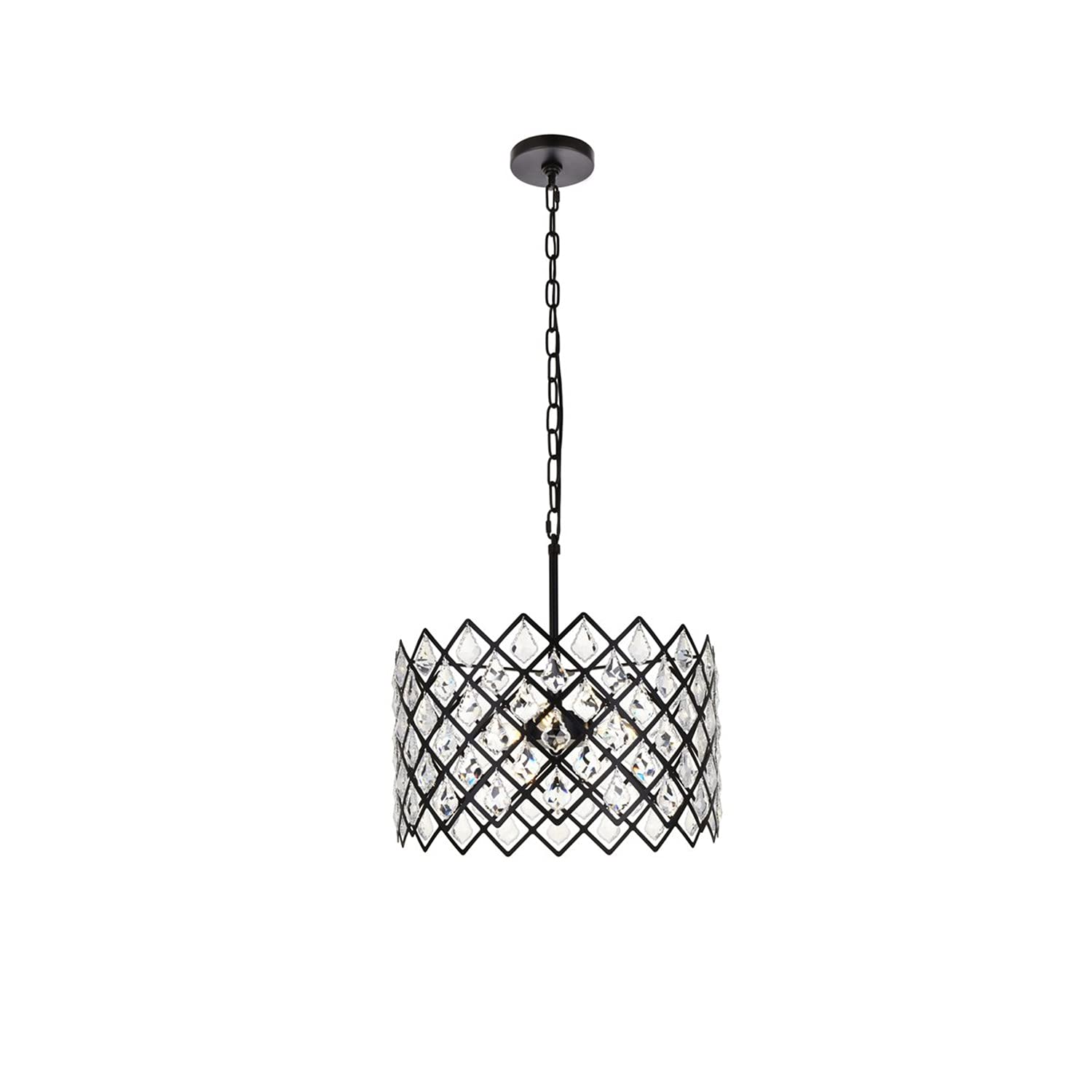 Modern Black Lyla 16-Inch Pendant Light - Indoor Ceiling Lighting Fixture for Dining Room, Kitchen Island & Bedroom Decor
