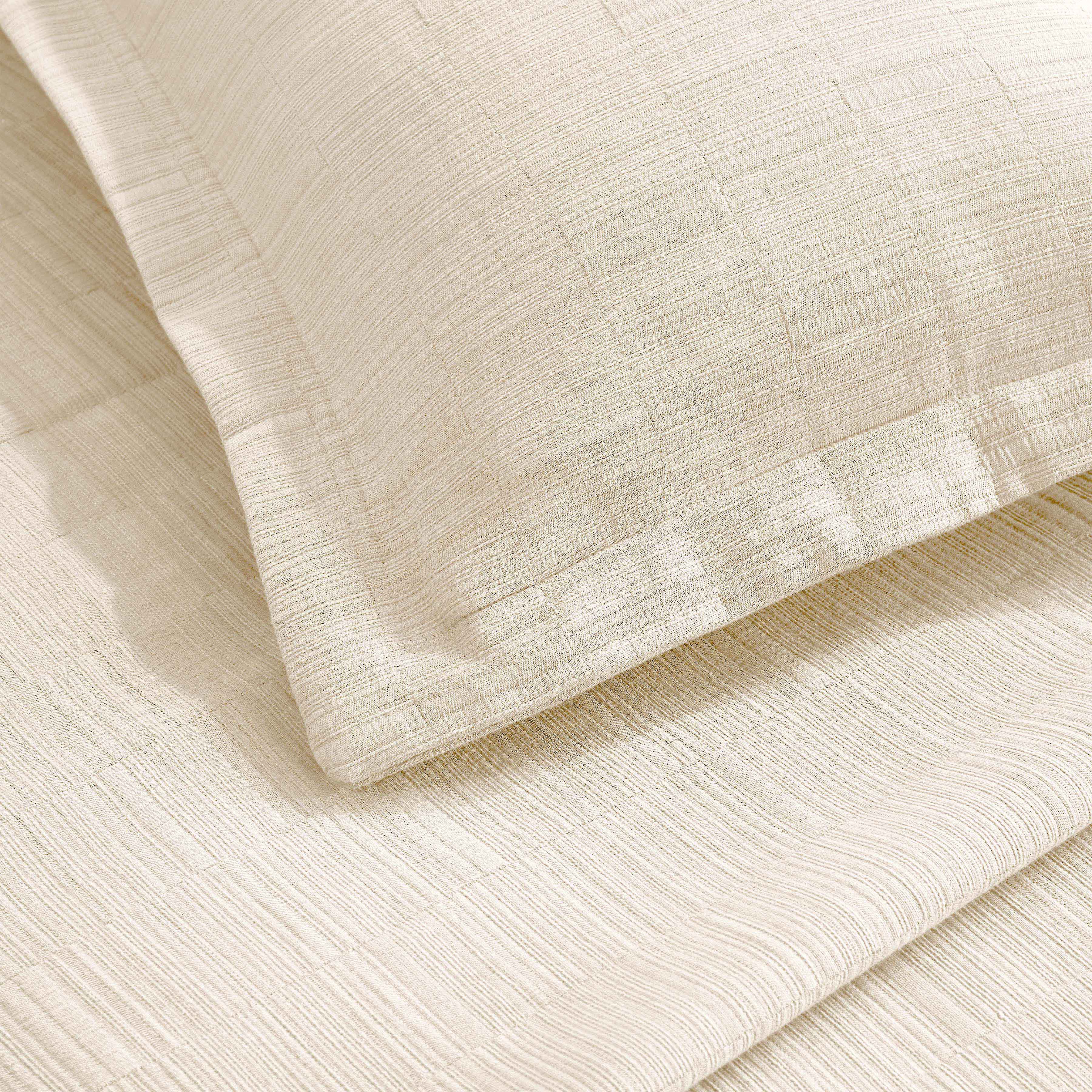 Premium Zenith Cotton Medium Weight Matelasse Bedspread & Sham Set - Queen Size, Luxury Textured Bedding for Master Bedroom & Guest Room Decor