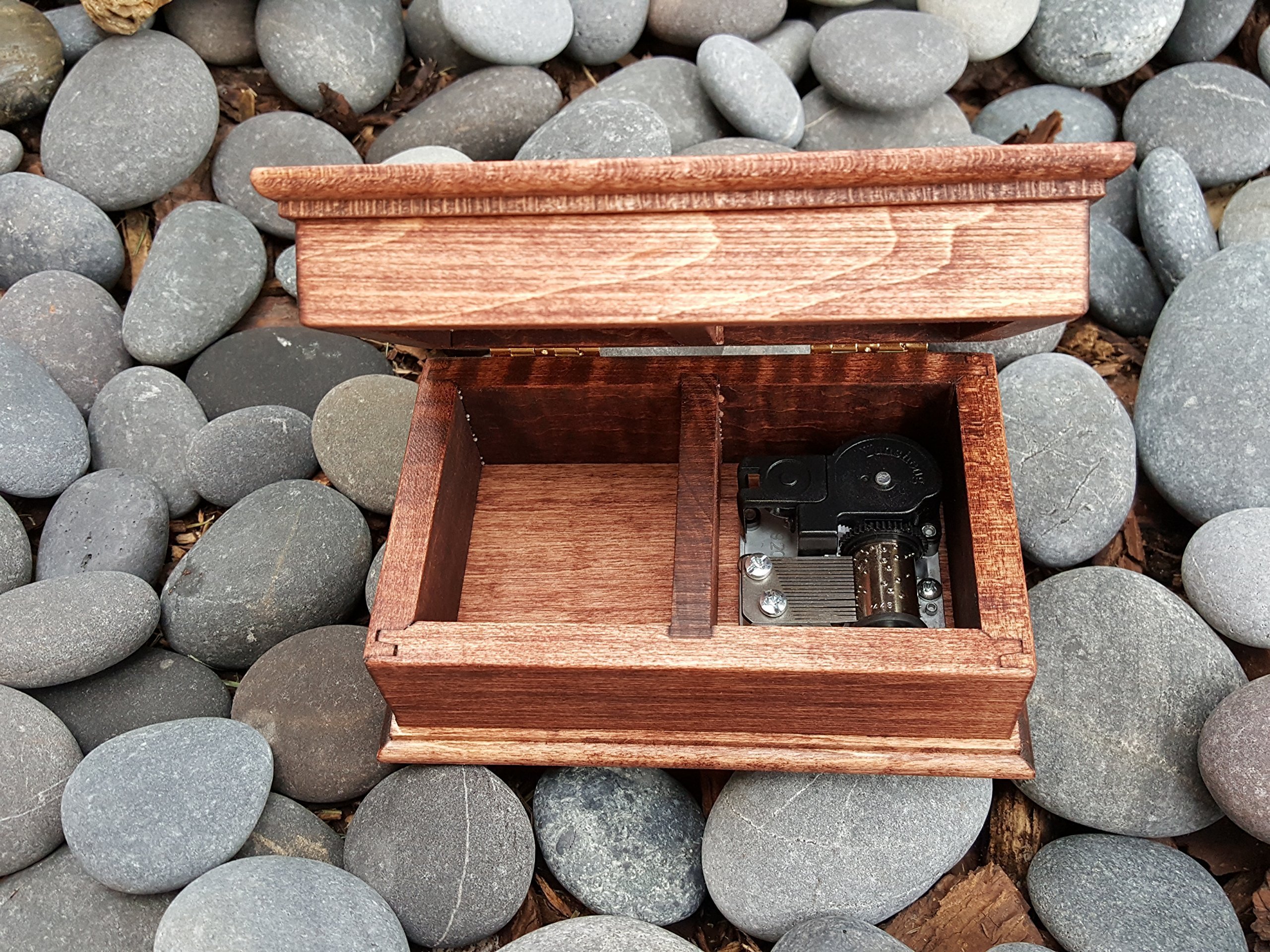 Handmade Wooden Music Jewelry Box - Custom Personalized Gift for Bride, Wedding & Anniversary - Romantic Keepsake for 'Happily Ever After' - Perfect Wedding Favor, Bridal Shower Gift & 5th Year Wooden Anniversary Present