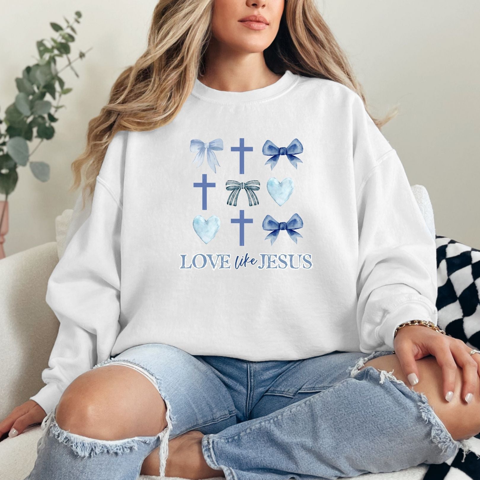 Love Like Jesus Graphic Sweatshirt - Christian Faith Inspired Hoodie for Women & Men - Perfect for Church, Bible Study & Everyday Wear