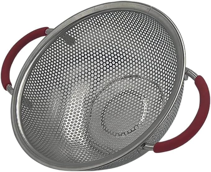 Premium Stainless Steel Pasta Strainer Colander with Handles - Micro-Perforated Kitchen Sieve for Draining Pasta, Washing Vegetables, Fruits & Rice - Dishwasher Safe - Perfect for Cooking, Baking & Meal Prep