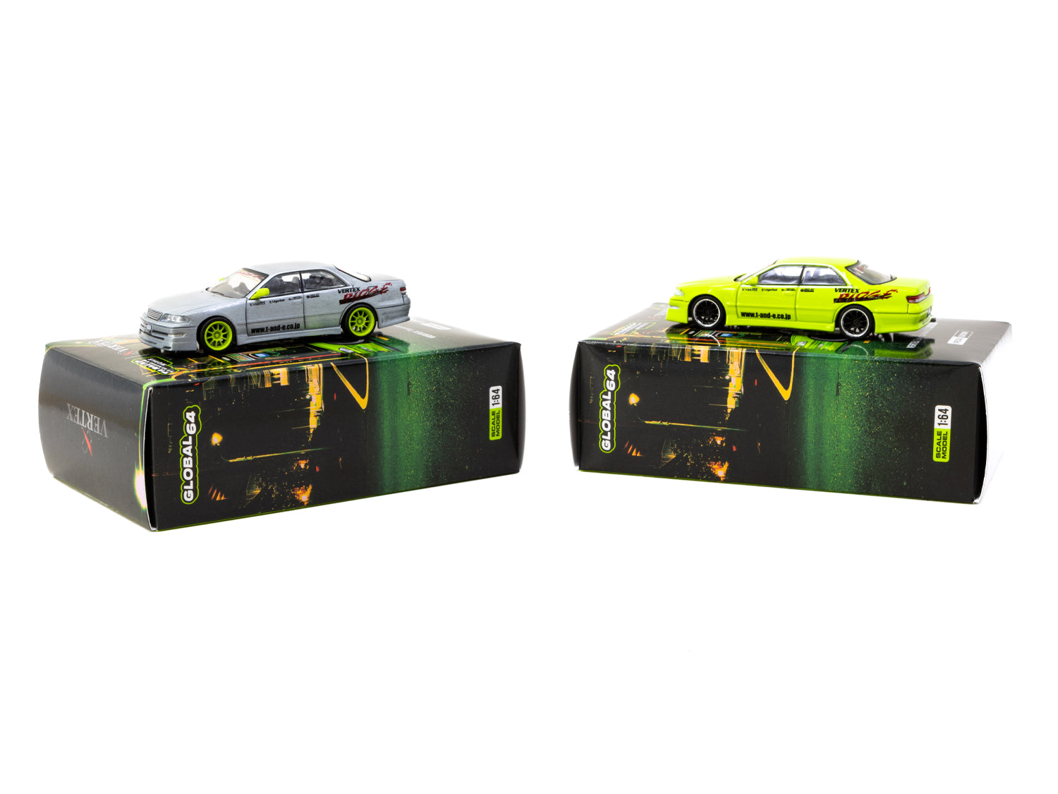 Tarmac Works 1/64 Scale Toyota Mark II JZX100 Diecast Model Car - Light Green Tokyo Auto Salon 2025 Special Edition - Perfect for Collectors & Car Enthusiasts - Display on Desk or Showcase