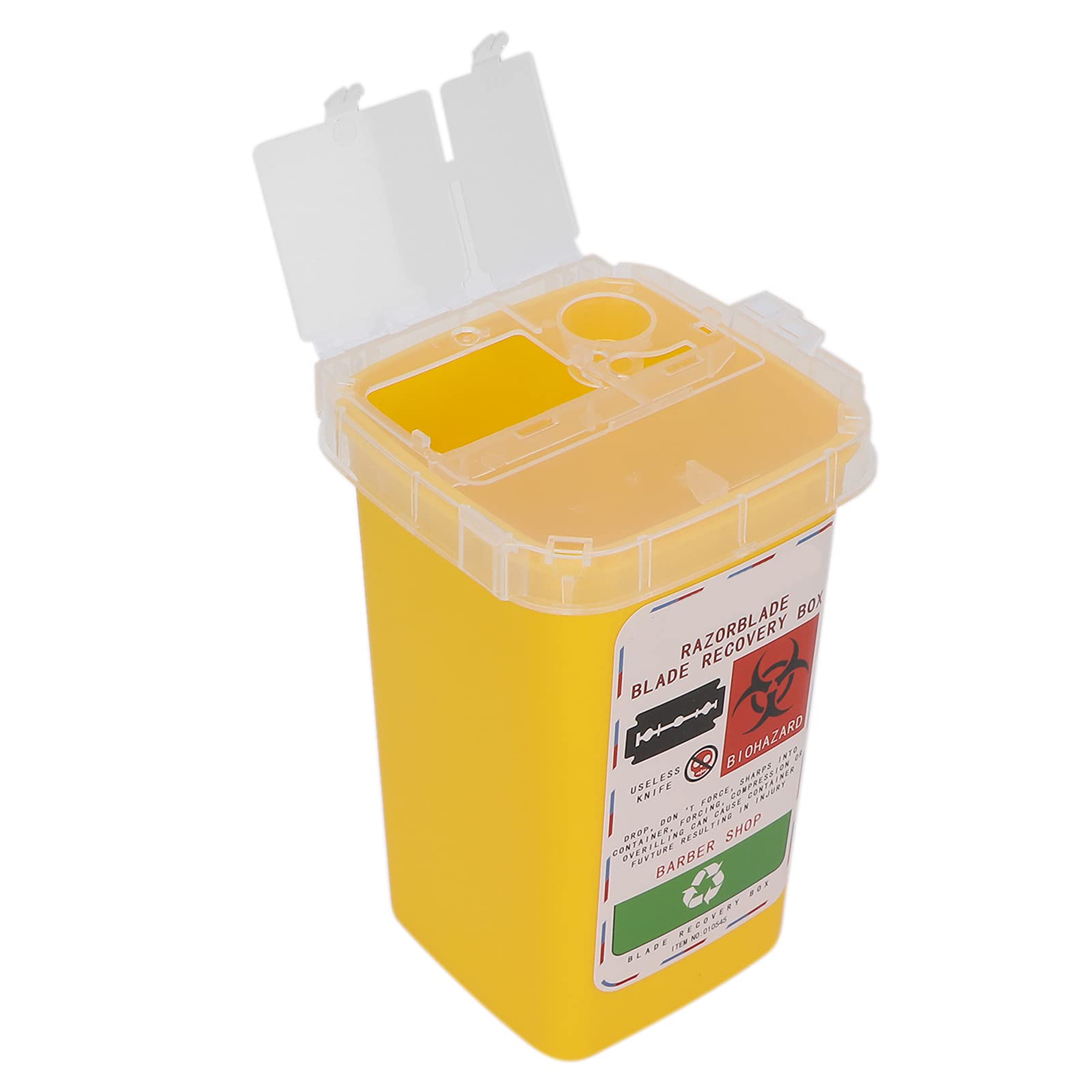 Sharps Container for Home & Salon - Small Portable Blade Disposal Box with Secure Storage | Safe Needle & Razor Disposal Solution for Medical Waste, Tattoo Shops & Beauty Salons (Yellow)