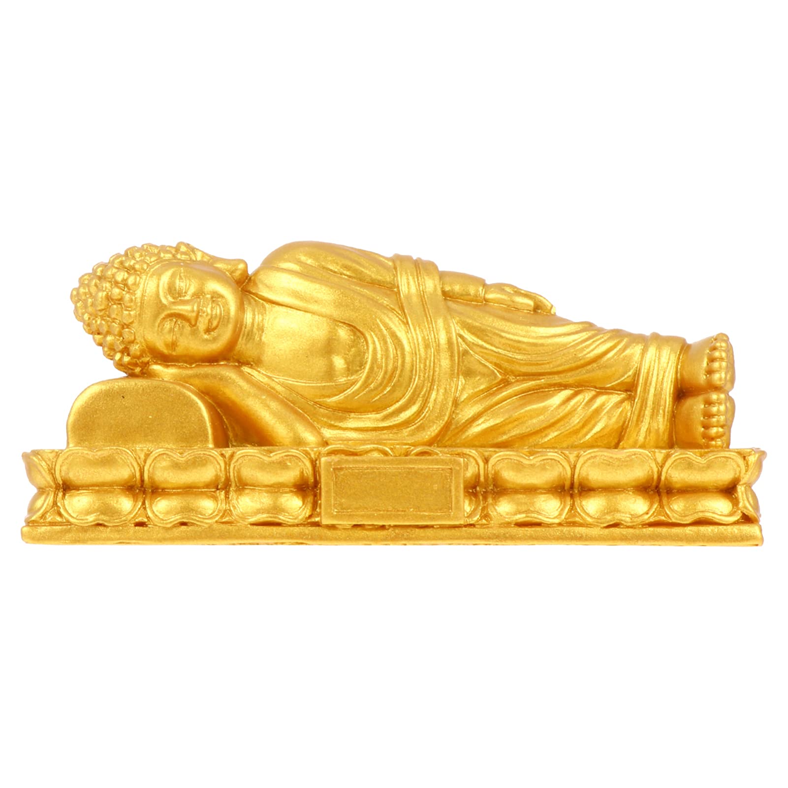 IMIKEYA Goldendoodle Reclining Buddha Statue - Meditation & Feng Shui Decor for Home, Office, Car - Handcrafted Golden Resin Sculpture | Perfect for Yoga Rooms, Meditation Spaces & Spiritual Gifts