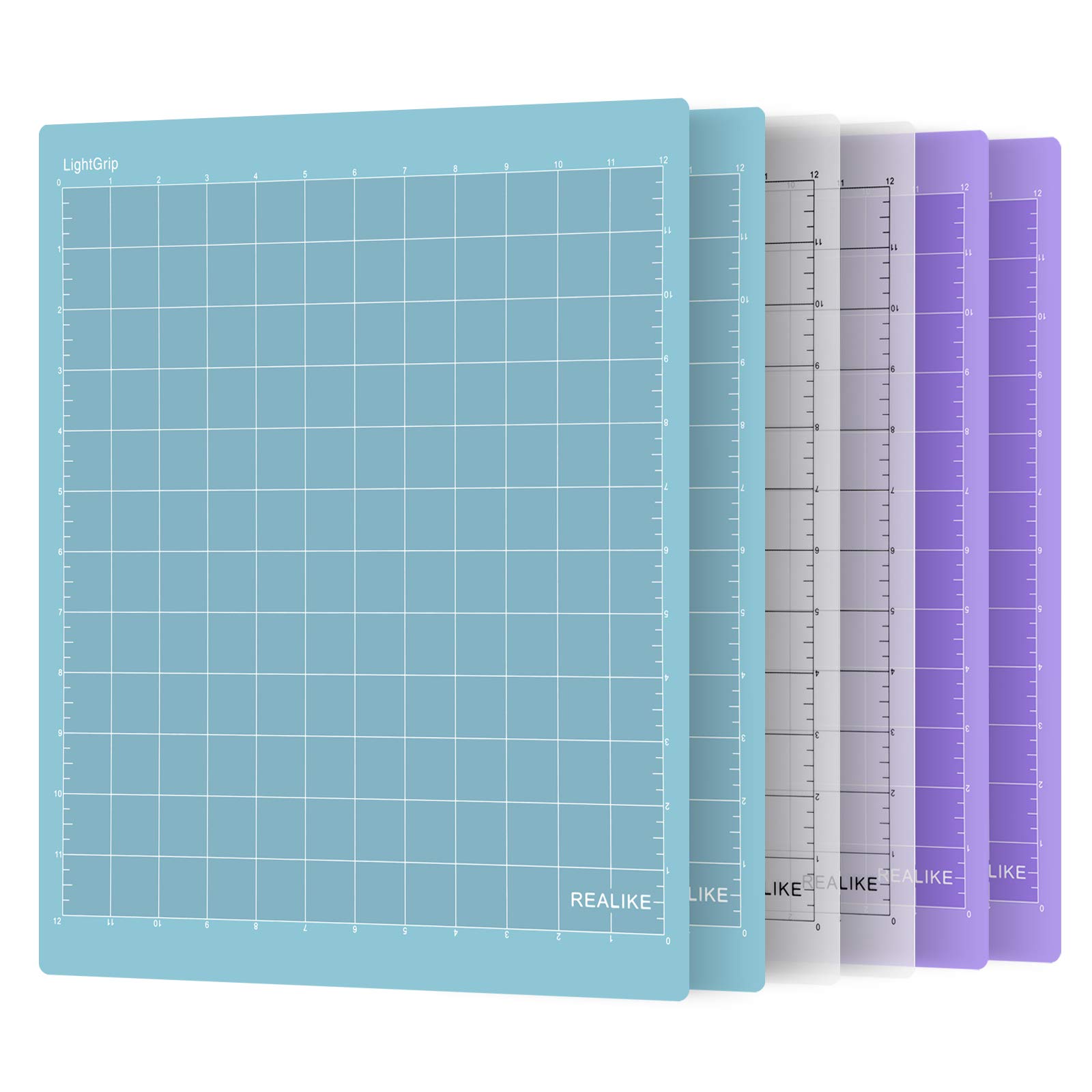 REALIKE 12x12 Inch Self-Healing Cutting Mat - 6 Pack Replacement Mats for Cricut Maker 3, Maker, Explore 3, Air 2, Air & One - Perfect for Vinyl, Paper, Fabric & Craft Projects
