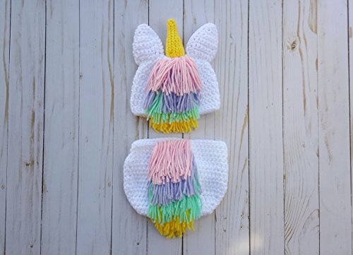 Handmade Crochet Newborn Unicorn Outfit - Soft Baby Girl Costume for Photoshoots, Christening & Special Occasions