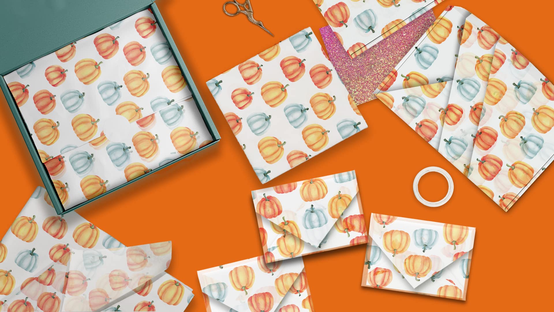 Halloween Pumpkin Printed Tissue Paper - 24 Sheets 20