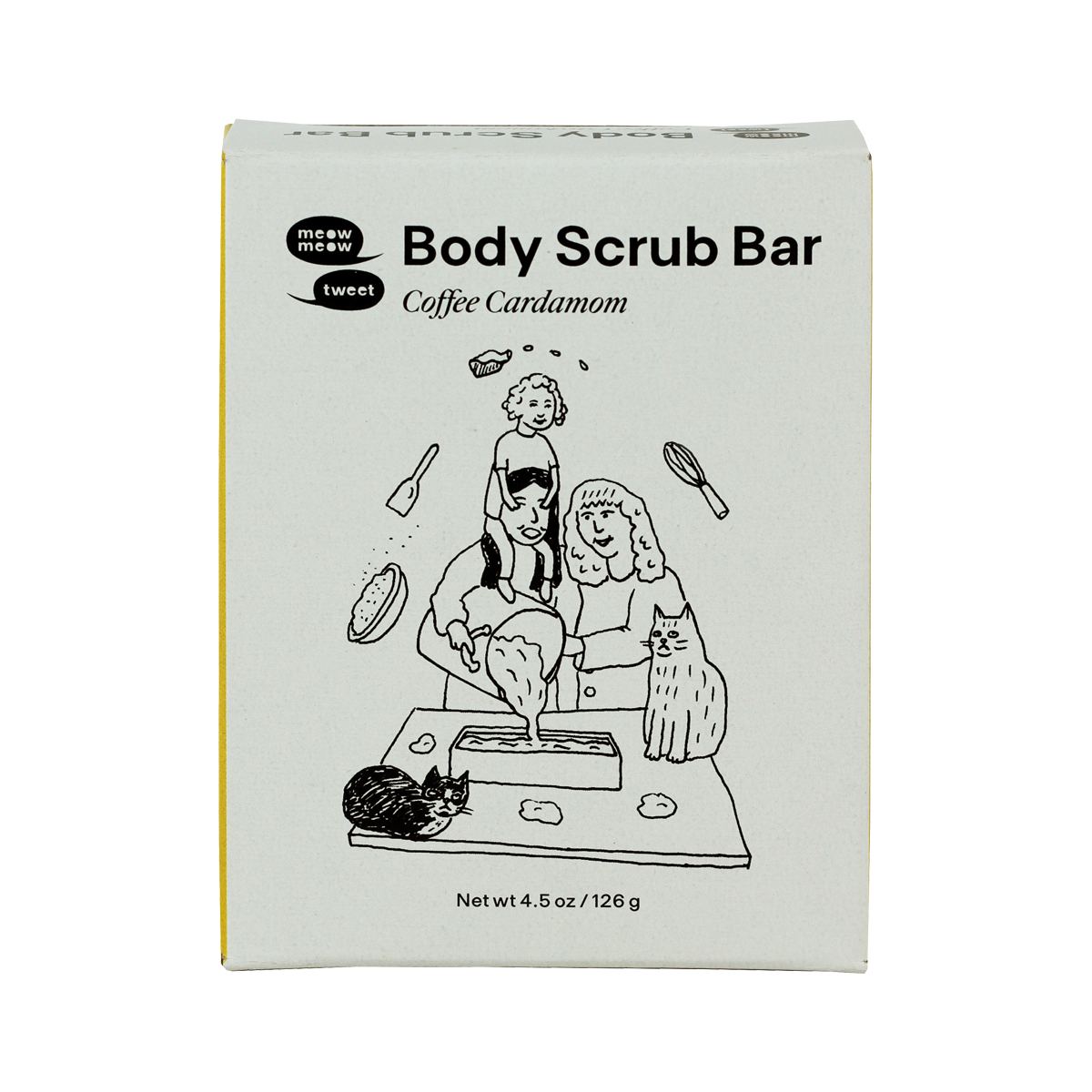 Organic Coffee Cardamom Body Scrub Bar - Exfoliating & Moisturizing Soap Bar for Smooth Skin | Meow Meow Tweet | Perfect for Shower, Spa & Self-Care Routine
