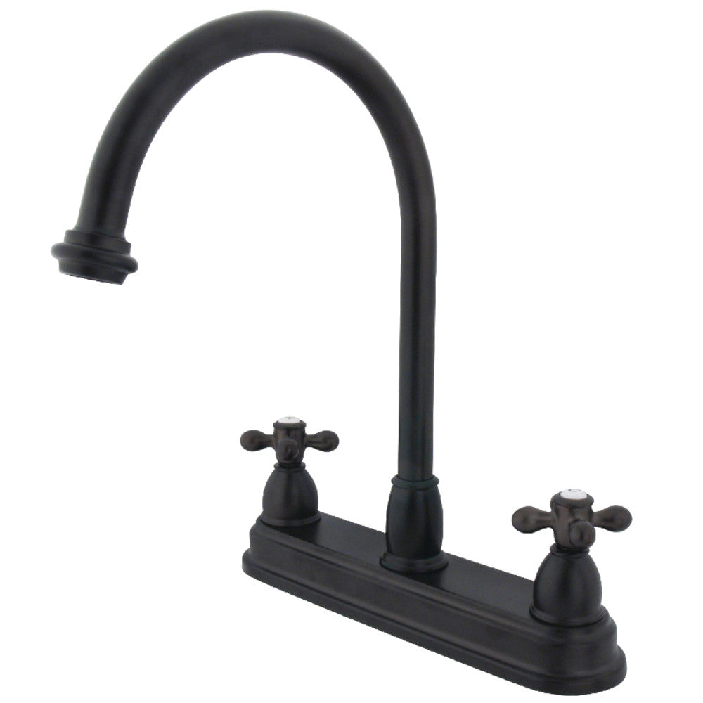 Kingston Brass KB3745AX Restoration Centerset Kitchen Faucet - Vintage Style Single Handle Pull-Down Sprayer for Farmhouse & Modern Kitchens