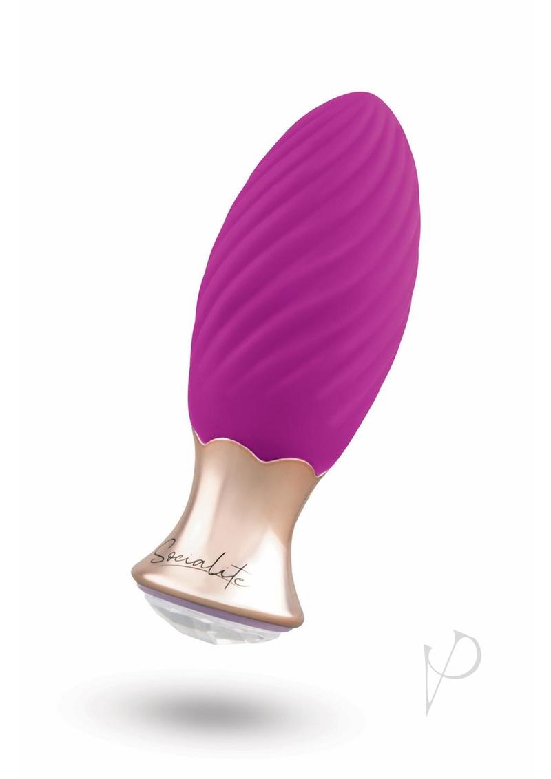 Bodywand Socialite Lola Rechargeable Silicone Vibrator - Purple & Gold | Powerful Personal Massager for Women | Perfect for Solo Play & Couples Intimacy