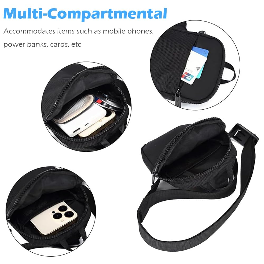 MDJYMYZ Small Black Crossbody Sling Backpack for Men & Women - Lightweight Travel Bag for Hiking, Gym, Work & Daily Commute