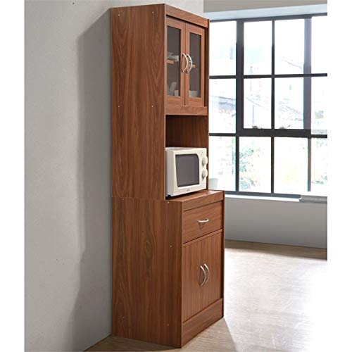Pemberly Row Cherry Kitchen Cabinet - Elegant & Durable Storage for Modern Kitchens - Perfect for Organizing Cookware, Dishes & Pantry Items