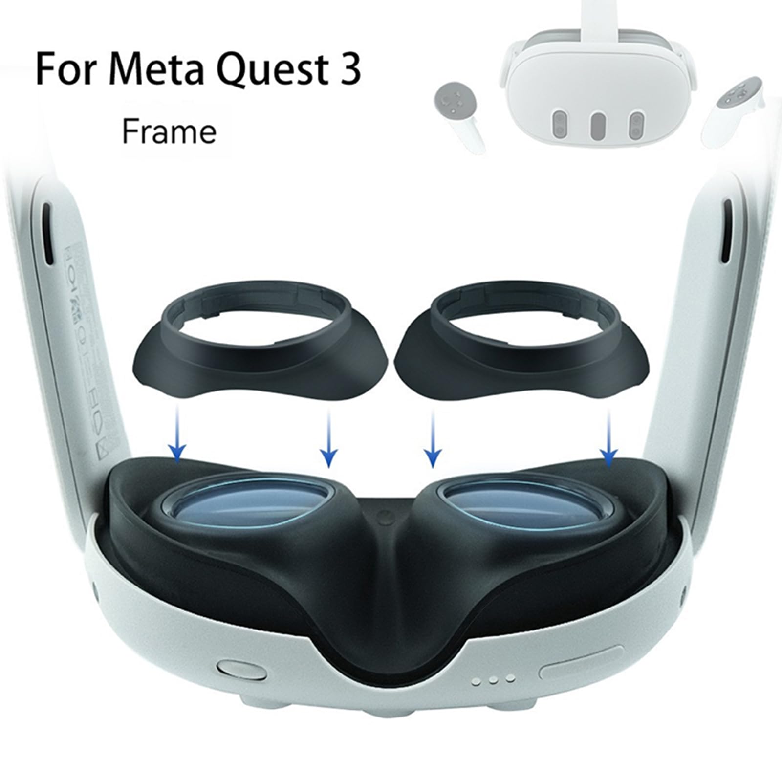NUHFUFA VR Lens Protective Frames for Meta Quest 3 - Anti-Scratch Glasses Spacer Set with Storage Box | Compatible with Quest 3 Accessories | Perfect for VR Gaming, Movie Watching & Protecting Your Headset Lenses