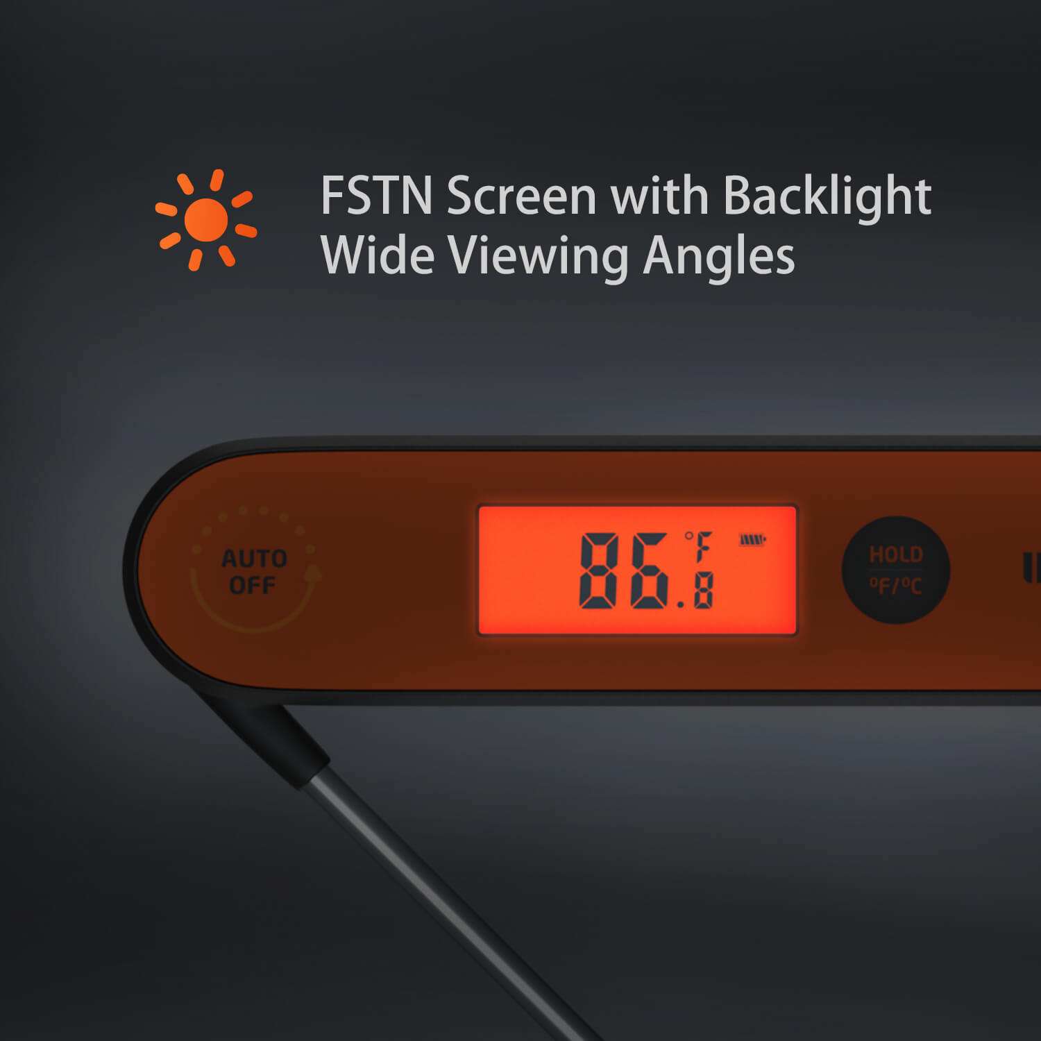 Instant Read Digital Meat Thermometer for Cooking, Grilling, BBQ - Fast & Accurate IHT-1P - Perfect for Kitchen, Outdoor Grilling, and Food Safety Checks