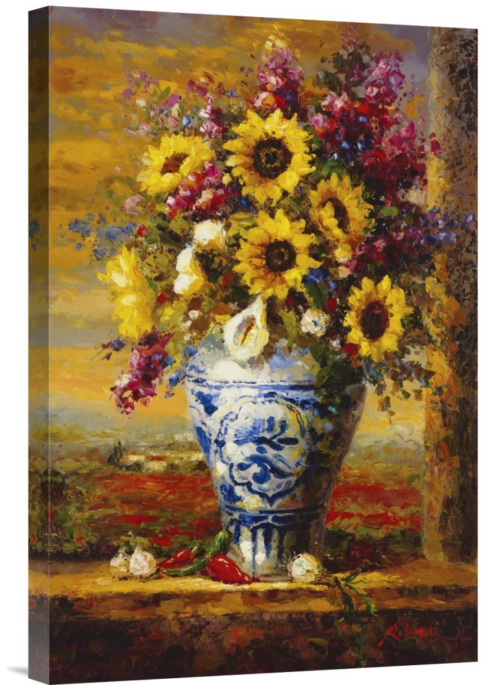 Tuscan Sunflowers Canvas Wall Art Print - Handmade Giclee Gallery Wrap - Perfect for Living Room, Bedroom & Office Decor
