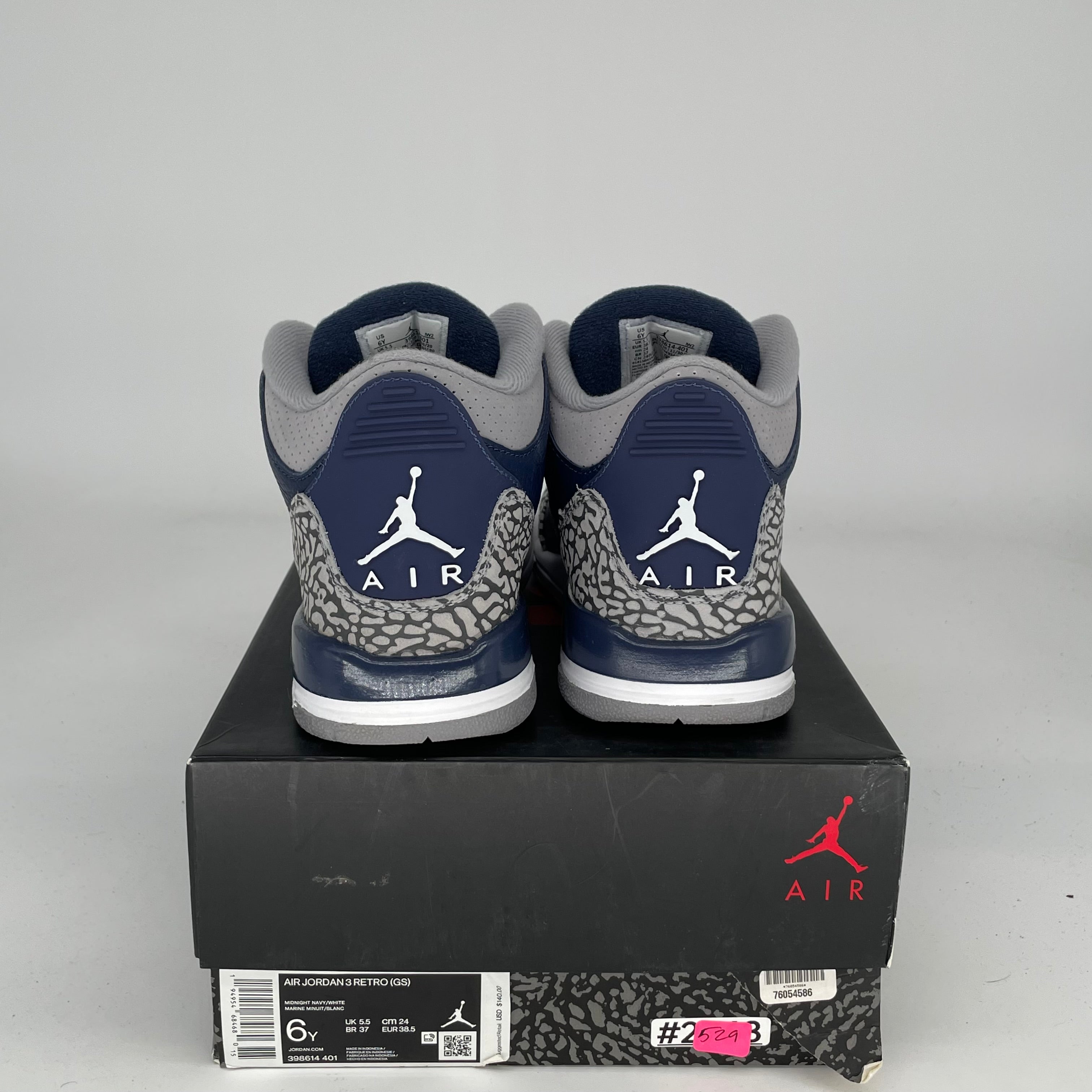 Air Jordan 3 Retro Georgetown Sneakers - Size 6Y (398614-401) - Men's Basketball Shoes for Court & Casual Wear