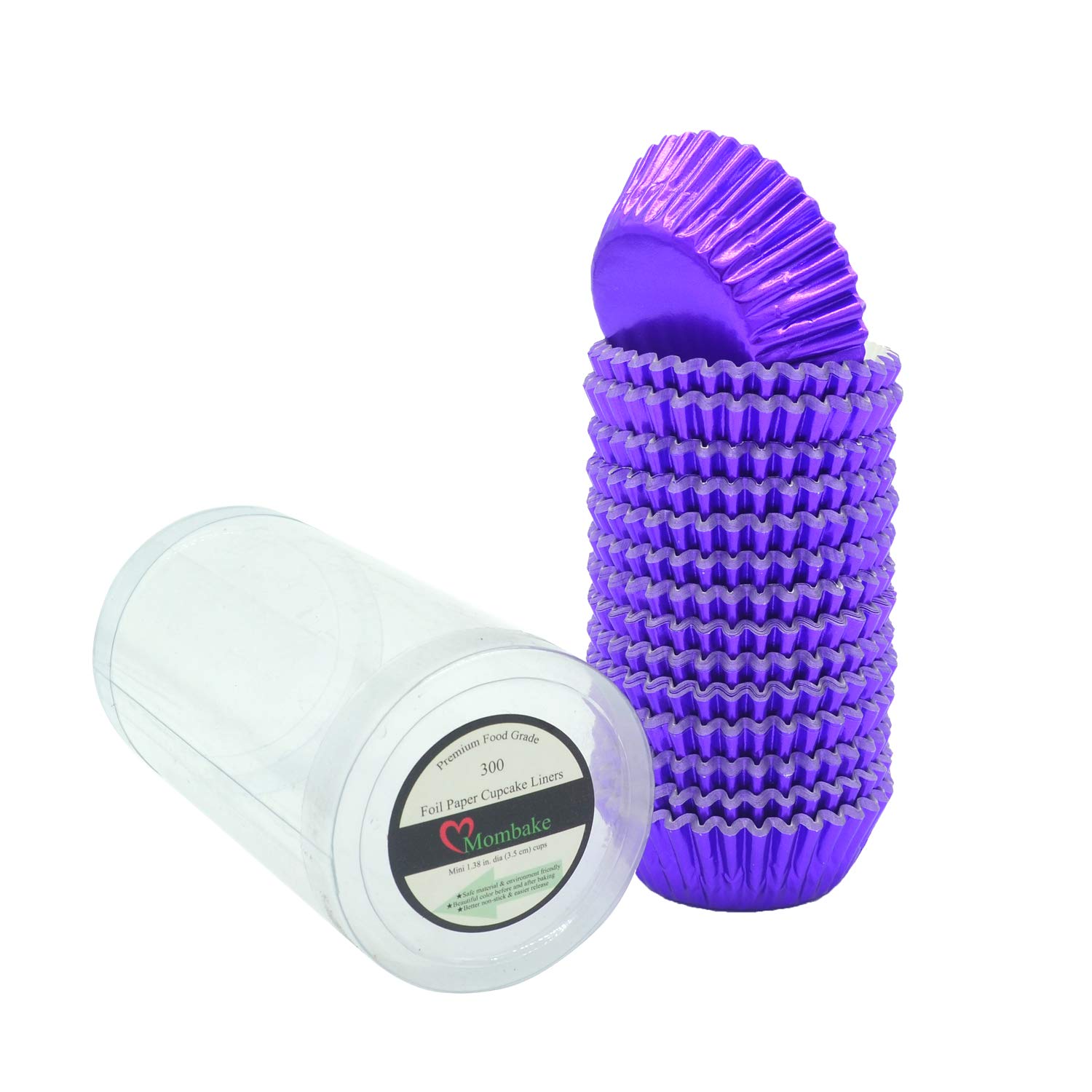 Mini Purple Foil Cupcake Liners - 300 Count Disposable Muffin Baking Cups for Parties, Weddings, Birthdays & Holiday Baking - Perfect for Desserts, Cupcakes & Mini Treats