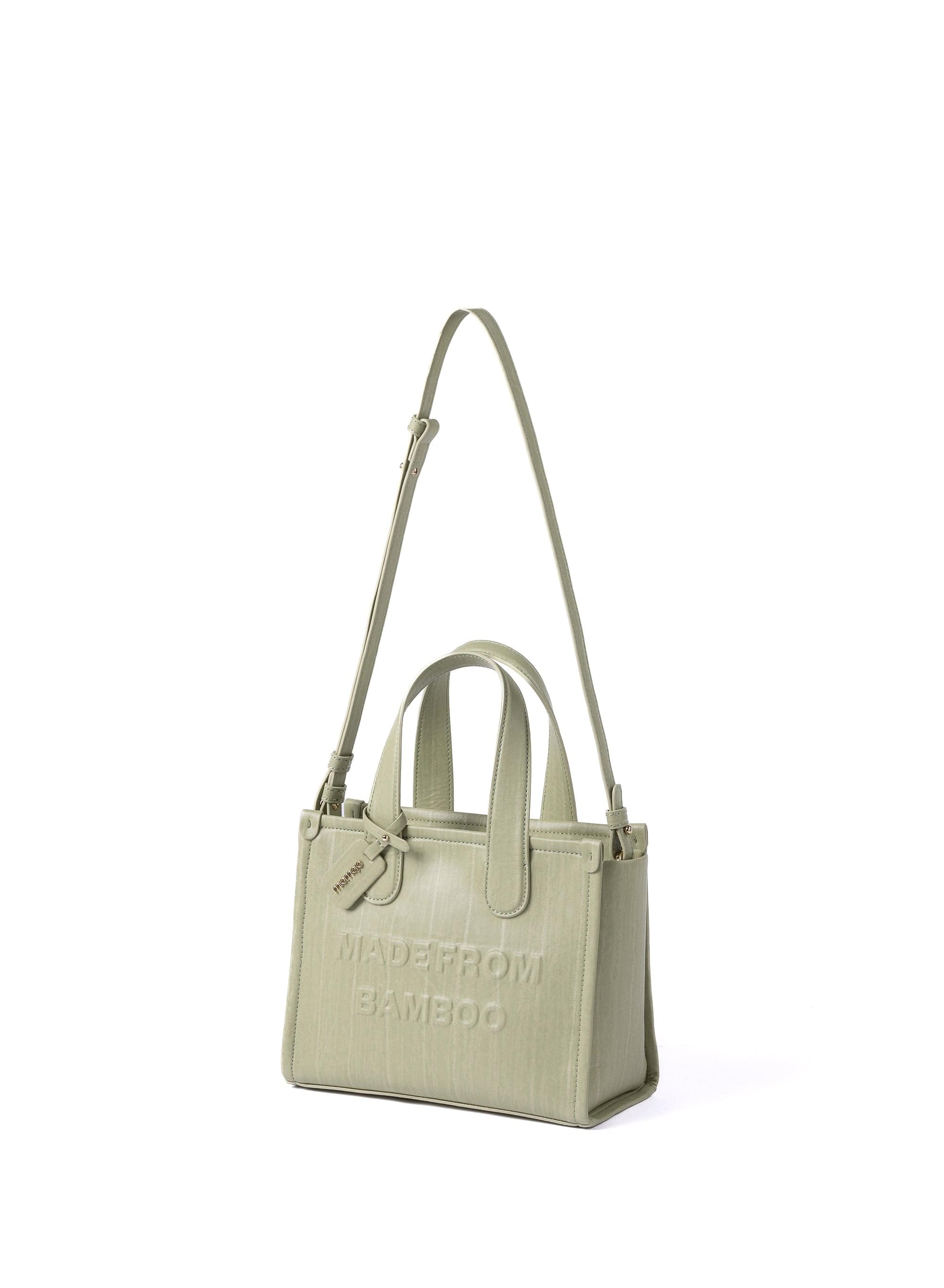 Alma M Vegan Leather Tote Bag - Eco-Friendly Bamboo Leather Handbag for Women, Light Green | Perfect for Work, Travel & Everyday Use