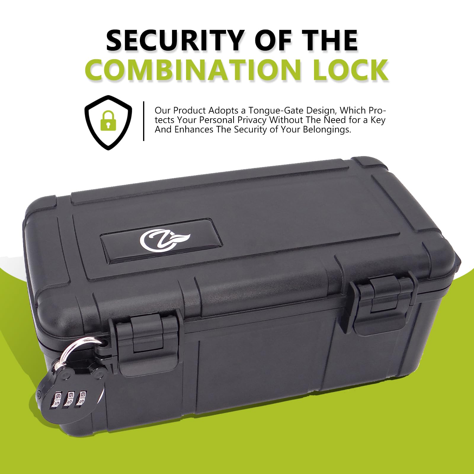 Secure ABS Plastic Storage Box with Lock - Black Organizer for Home & Office