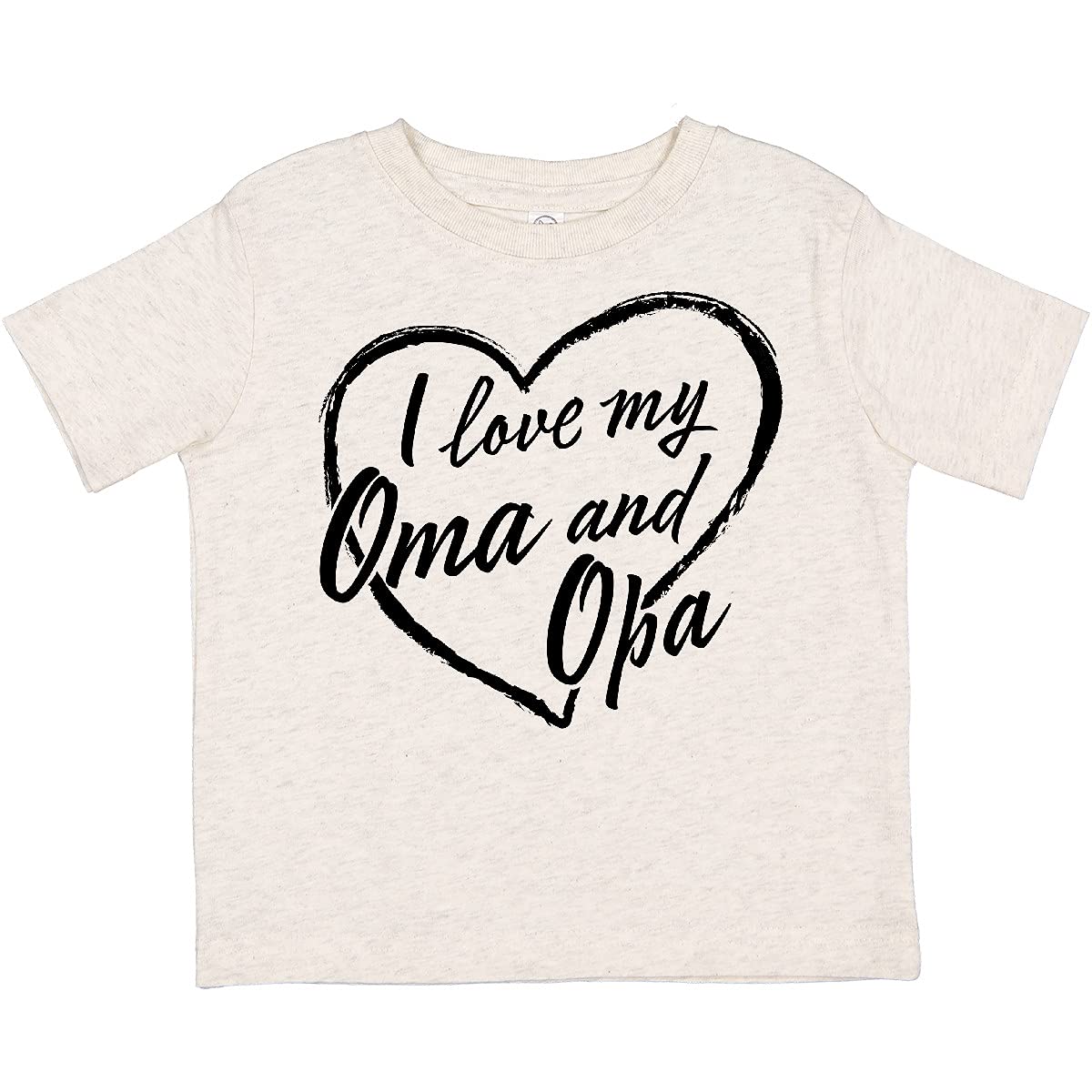 I Love My Oma and Opa Black Chalk Heart Toddler T-Shirt - Cute Grandparent Apparel for Toddlers & Kids - Perfect for Family Reunions, Grandparents Day & Special Occasions