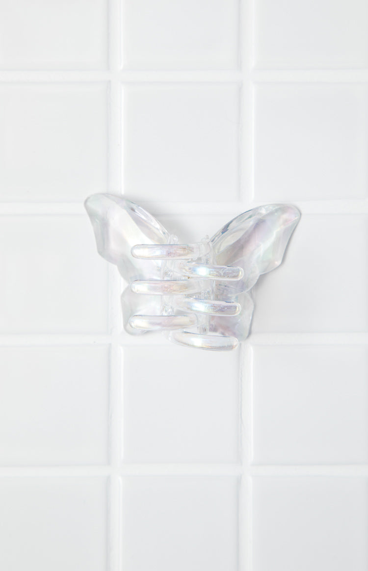 Butterfly Iridescent Hair Claw Clip for Women - Shimmering Hair Accessory for Ponytails, Buns & Updos - Perfect for Parties, Weddings & Everyday Wear