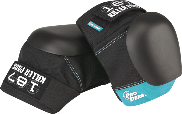 187 Pro Derby Knee Pads XS Black/Blue - Protective Gear for Roller Skating, Skateboarding & Extreme Sports - Durable & Comfortable Knee Protection