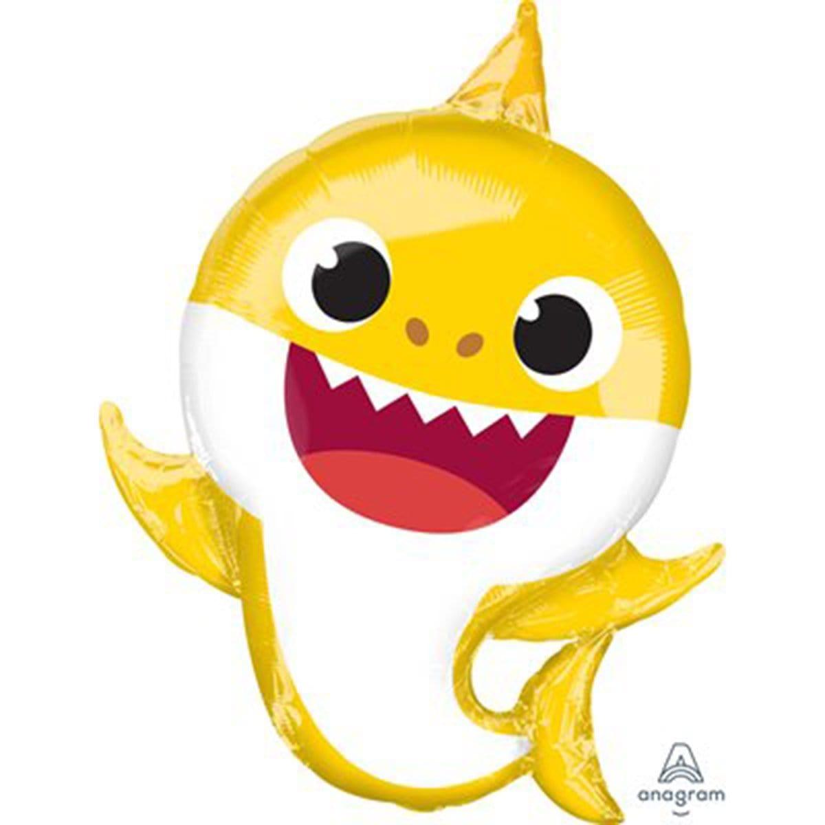 Baby Shark Foil Balloons for Birthday Party Decorations - 12 Pack Inflatable Party Balloons for Kids, Baby Shower, Pool Party & Themed Events
