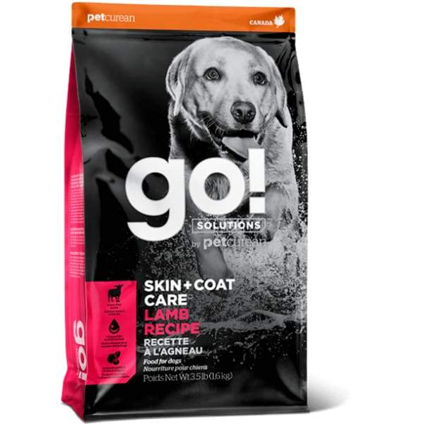 GO! Solutions Skin & Coat Care Lamb Recipe Dry Dog Food 3.5lb - Premium Grain-Free Kibble for Healthy Skin & Shiny Coat - Perfect for Adult Dogs with Sensitive Skin & Allergies | Ideal for Daily Feeding & Coat Maintenance