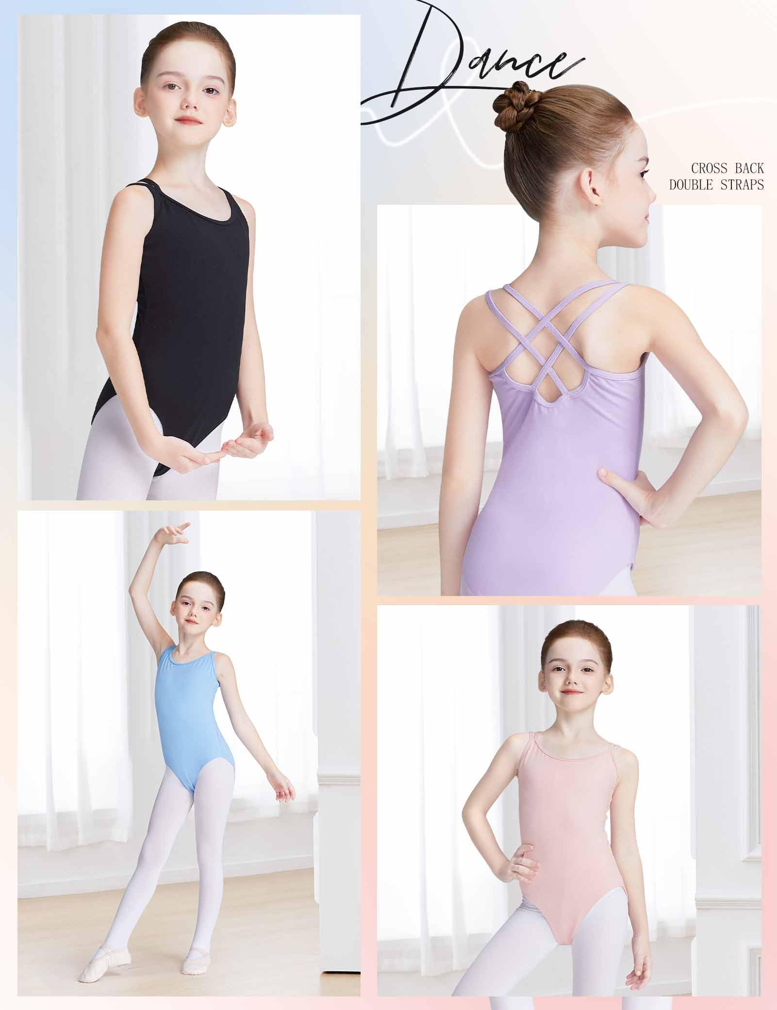 Daydance Toddler Girls Ballet Leotard - Double Breast Dance Bodysuit for Kids | Soft Stretchy Camisole for Ballet Class, Dance Practice & Performance