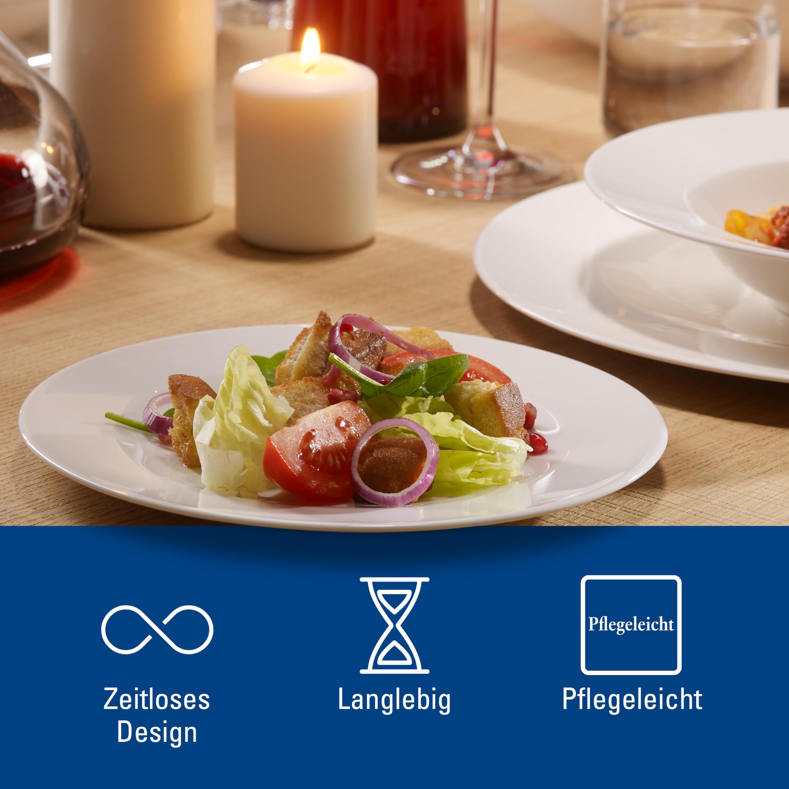Villeroy & Boch For Me 16-Piece Dinnerware Set for 4 - Premium German Porcelain Plates, Bowls & Mugs - Elegant Tableware for Family Dinners, Dinner Parties & Daily Use