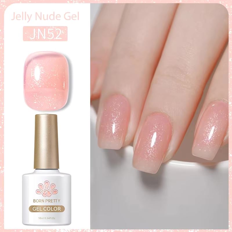 Born Pretty Jelly Nude Gel Polish - Long Lasting Soak Off UV LED Nail Polish for Salon & Home Manicure - Perfect for Weddings, Parties & Everyday Wear