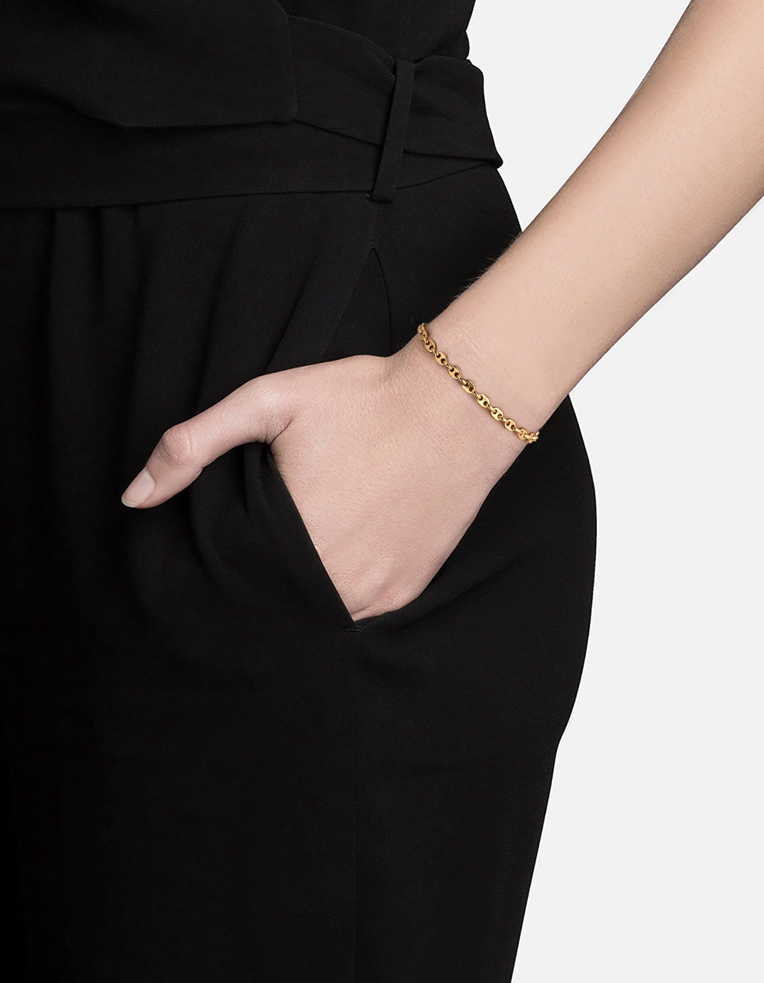 Pyper Link Puff Bracelet - 14K Gold Vermeil Stackable Bracelet for Women | Perfect for Layering, Everyday Wear & Special Occasions