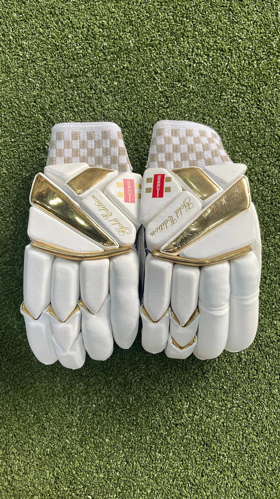 Gray Nicolls Gold Edition Adult Cricket Batting Gloves - Premium Leather Protection for Cricket Players - Perfect for Practice & Match Play