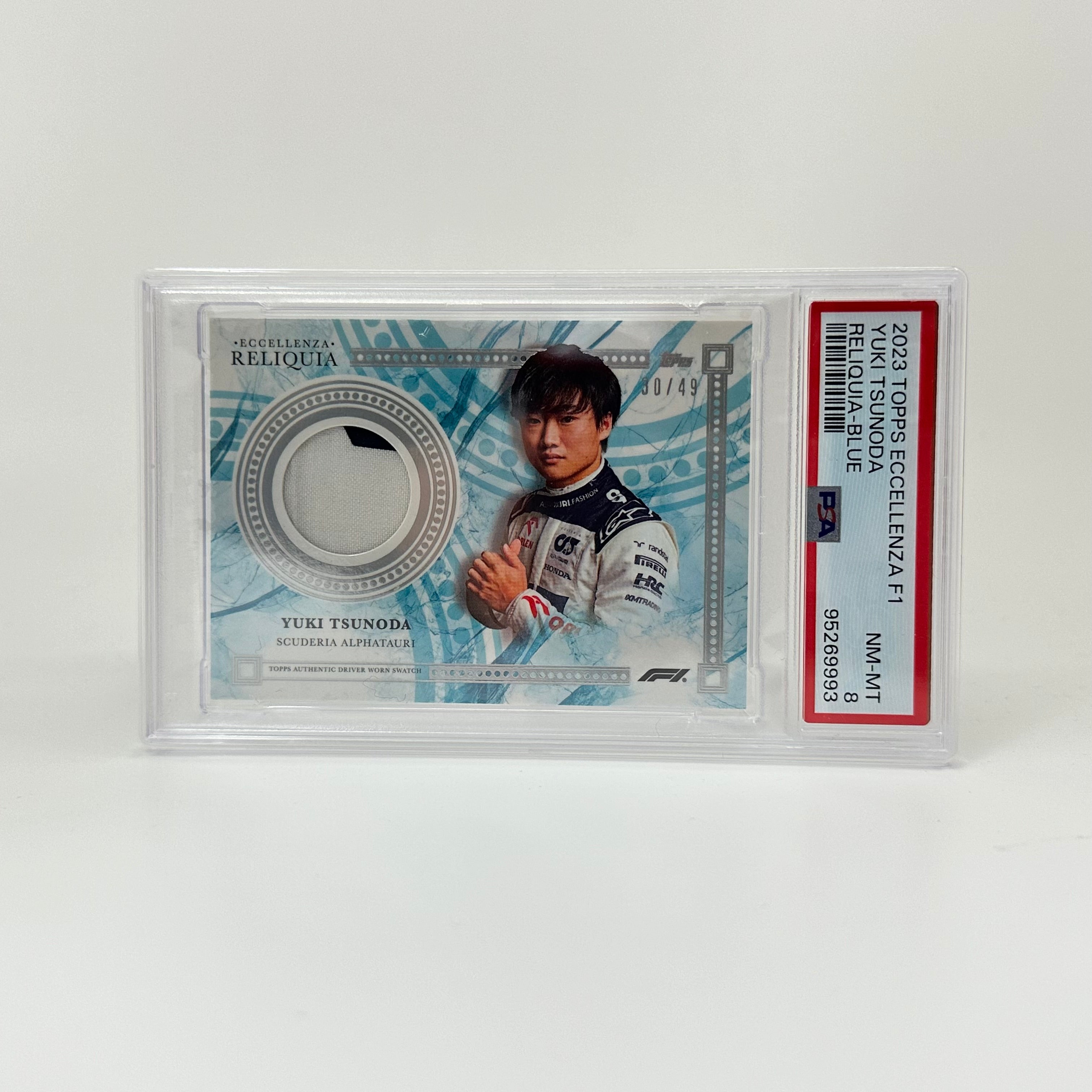 2023 Topps Eccellenza Reliquia PSA 8 Yuki Tsunoda Blue 30/49 - Rare Trading Card for Collectors & Sports Memorabilia Enthusiasts