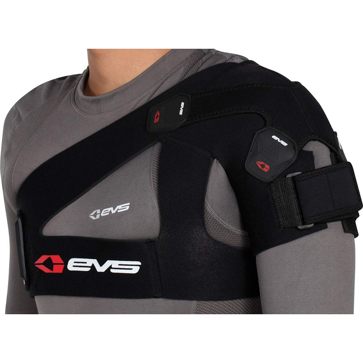 EVS Sports SB03 Shoulder Support Brace for Injury Recovery & Pain Relief - Adjustable Compression Strap for Rotator Cuff, Dislocation & Arthritis - Black (Ideal for Athletes, Gym Training & Post-Surgery Rehabilitation)