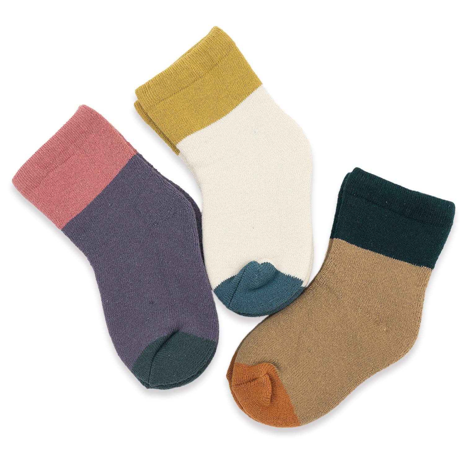 3 Pairs Ultra Thick Warm Toddler Socks for Baby Boys & Girls - Winter Infant Crew Socks | Soft Cotton Kids Socks for Cold Weather, Indoor & Outdoor Play, Snow Days & Winter Adventures