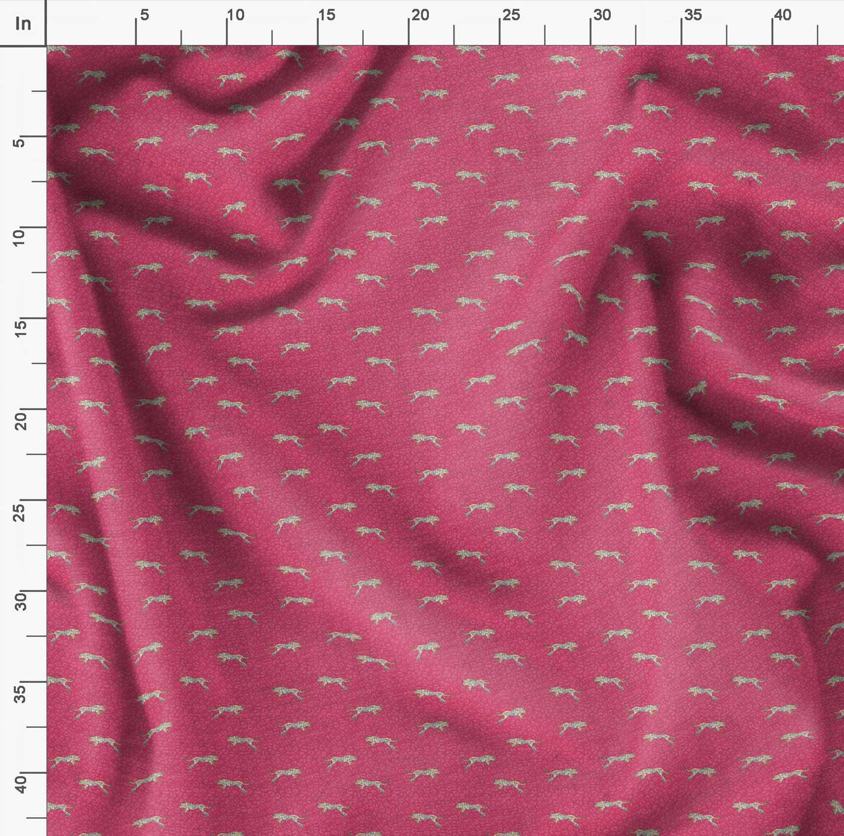 Soimoi Moss Georgette Pink Fabric by The Yard - 42 Inch Wide Leopard Print Animal Skin Textile for Dresses, Blouses & Scarves - Stylish Printed Fabric for Fashion Design & DIY Projects