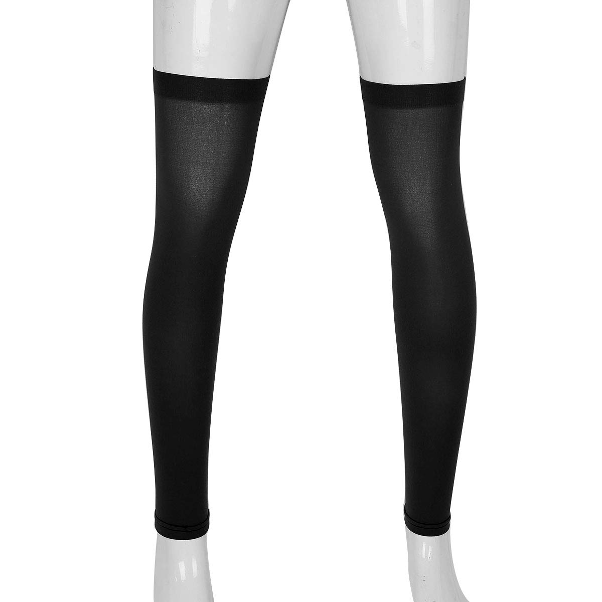 Agoky 1 Pair Men's Thigh High Compression Stockings - Open Toe Sheer Support Socks for Circulation & Swelling Relief - Perfect for Travel, Sports & Medical Recovery