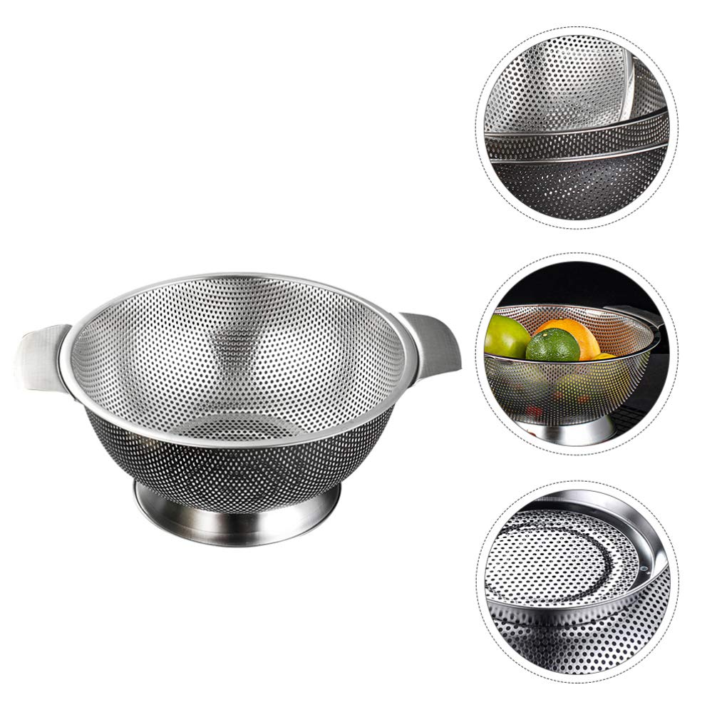 Stainless Steel Rice Washing Sieve - Kitchen Food Drain Bowl for Cooking & Drying