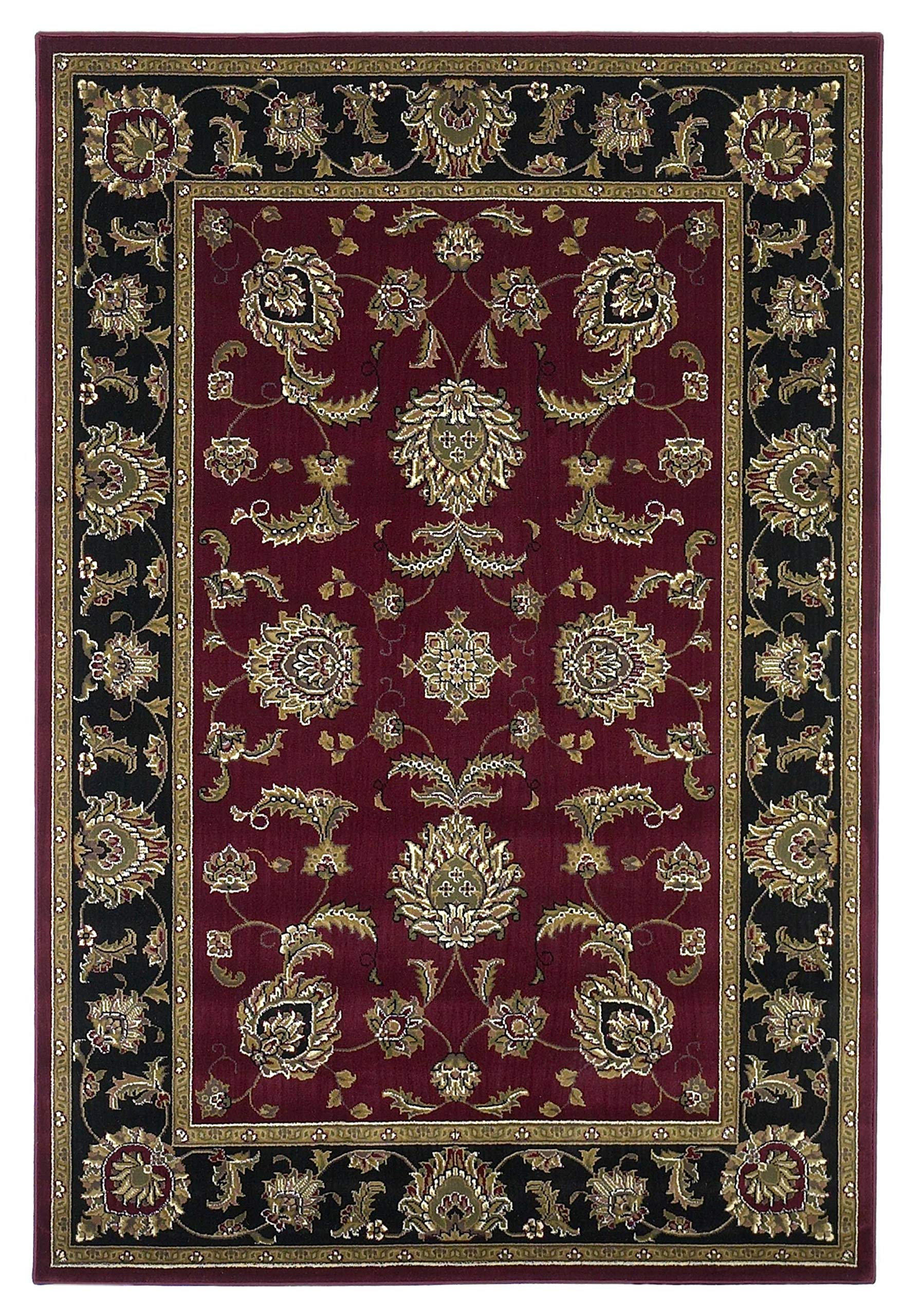 HomeRoots 7' x 10' Polypropylene Area Rug - Red or Black - Soft & Durable - Perfect for Living Room, Bedroom or Office Decor