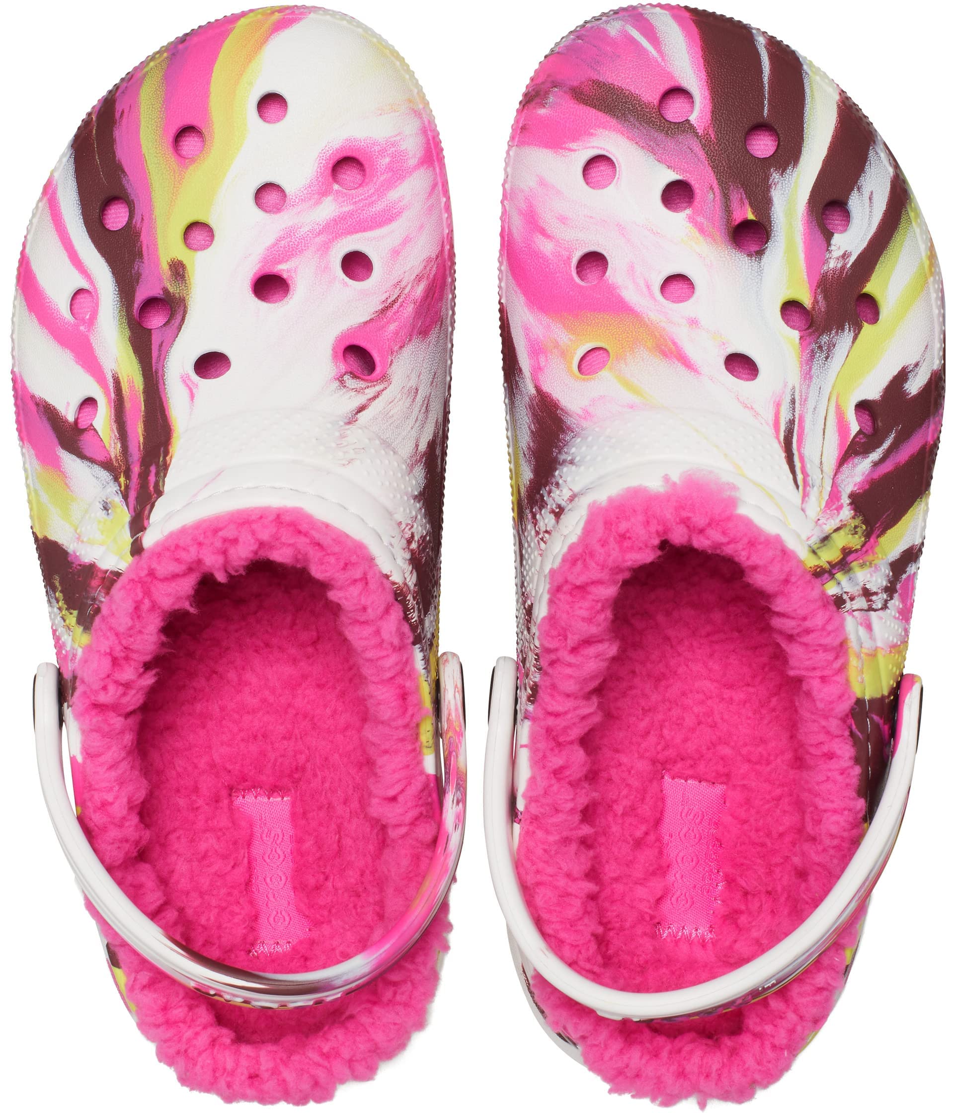 Crocs Unisex Kids Classic Marbled Tie Dye Lined Clog Shoes - Comfortable & Lightweight for School, Play & Outdoor Activities