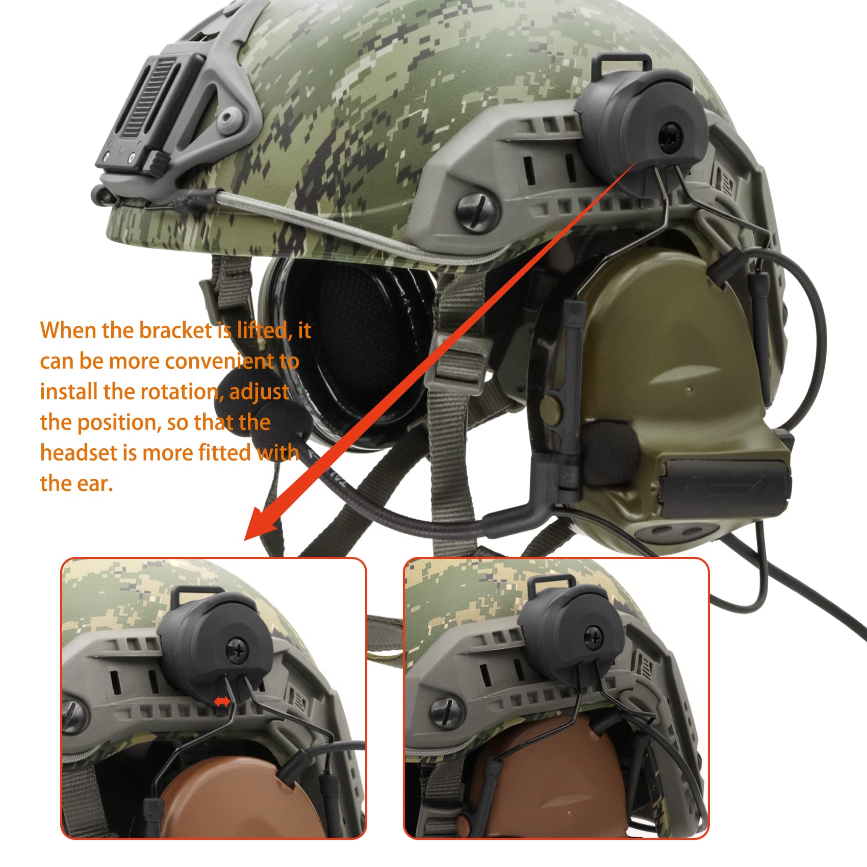 COMTA 2 Helmet-Compatible Tactical Headset with U94 PTT 2pin Connector - Noise Cancelling Military Headphones for Airsoft, Hunting & Shooting - Perfect for Tactical Training, Outdoor Adventures & Combat Simulation