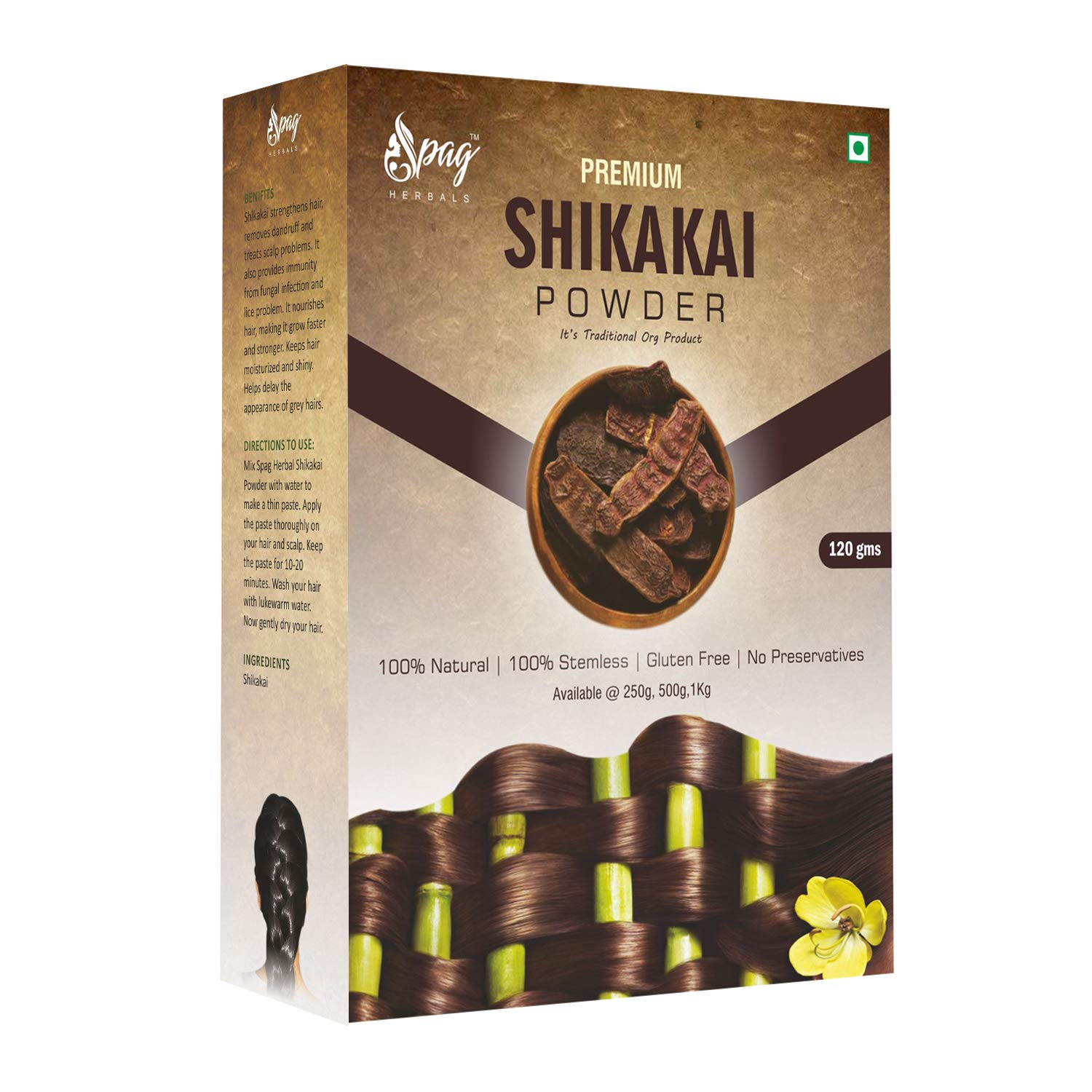 Premium Organic Shikakai Powder for Hair Growth & Scalp Care - 100% Natural Ayurvedic Herbal Treatment for Dandruff, Hair Fall & Shine (120g) - Perfect for DIY Hair Masks, Shampoos & Natural Hair Care Routines