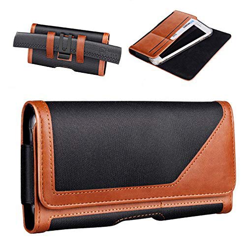 BECPLT Nylon Belt Clip Holster Case for iPhone 12 Pro/12/11 Pro/Xs/X - Durable Phone Pouch with Secure Clip (Brown) | Perfect for Outdoor Activities, Work & Everyday Carry