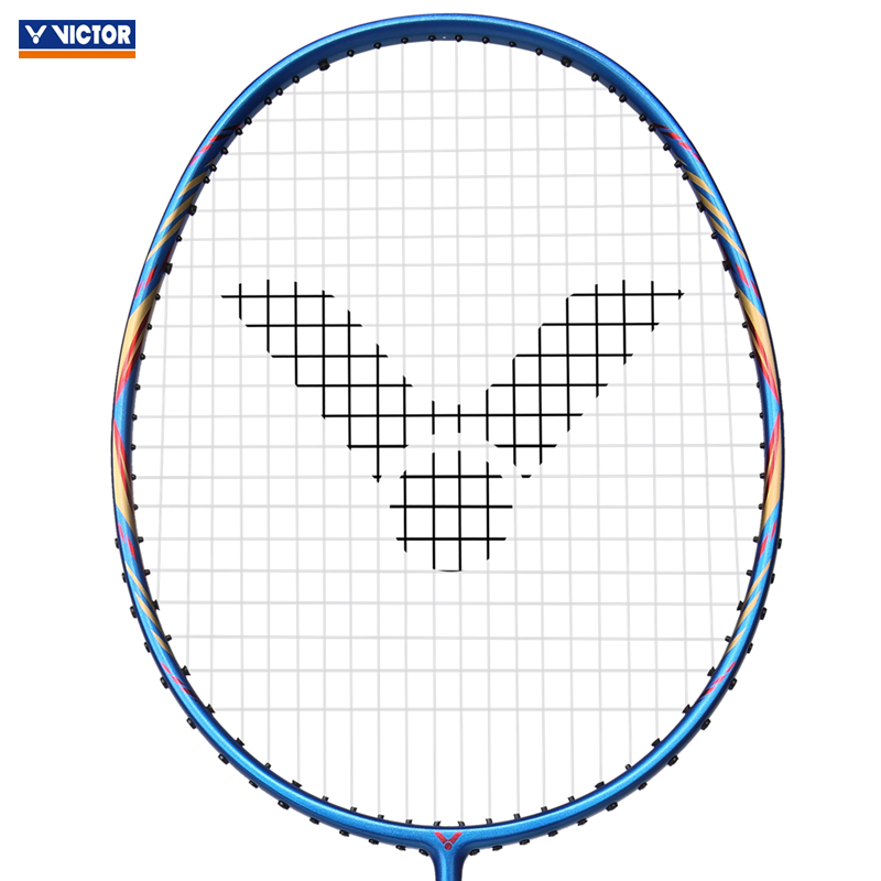 Victor DriveX 888H Strung Badminton Racket - Professional Carbon Fiber Shuttlecock Racquet with High Tension String (Blue) | Perfect for Tournament Play & Training Sessions