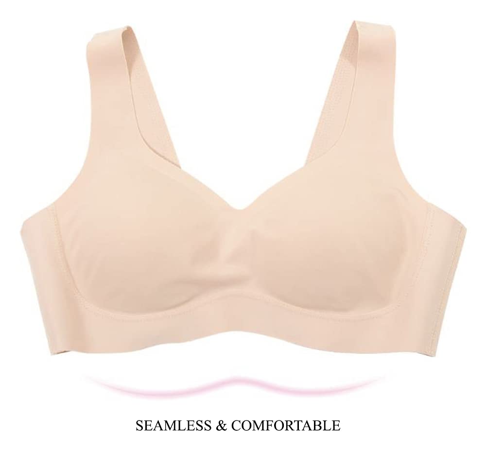 Wireless Padded Bras for Women - Seamless Full Coverage Comfort Support Bra Without Underwire - Perfect for Everyday Wear, Yoga & Lounge