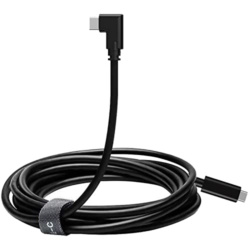 GRABOTE Link Cable for Oculus Quest 2/Quest VR - 16ft/5m Type C to C Cable for PC VR Gaming & Fast Charging | High-Speed Data Transfer, 90° Angled Connector | Perfect for SteamVR, Oculus Link & Wireless PC VR Setup