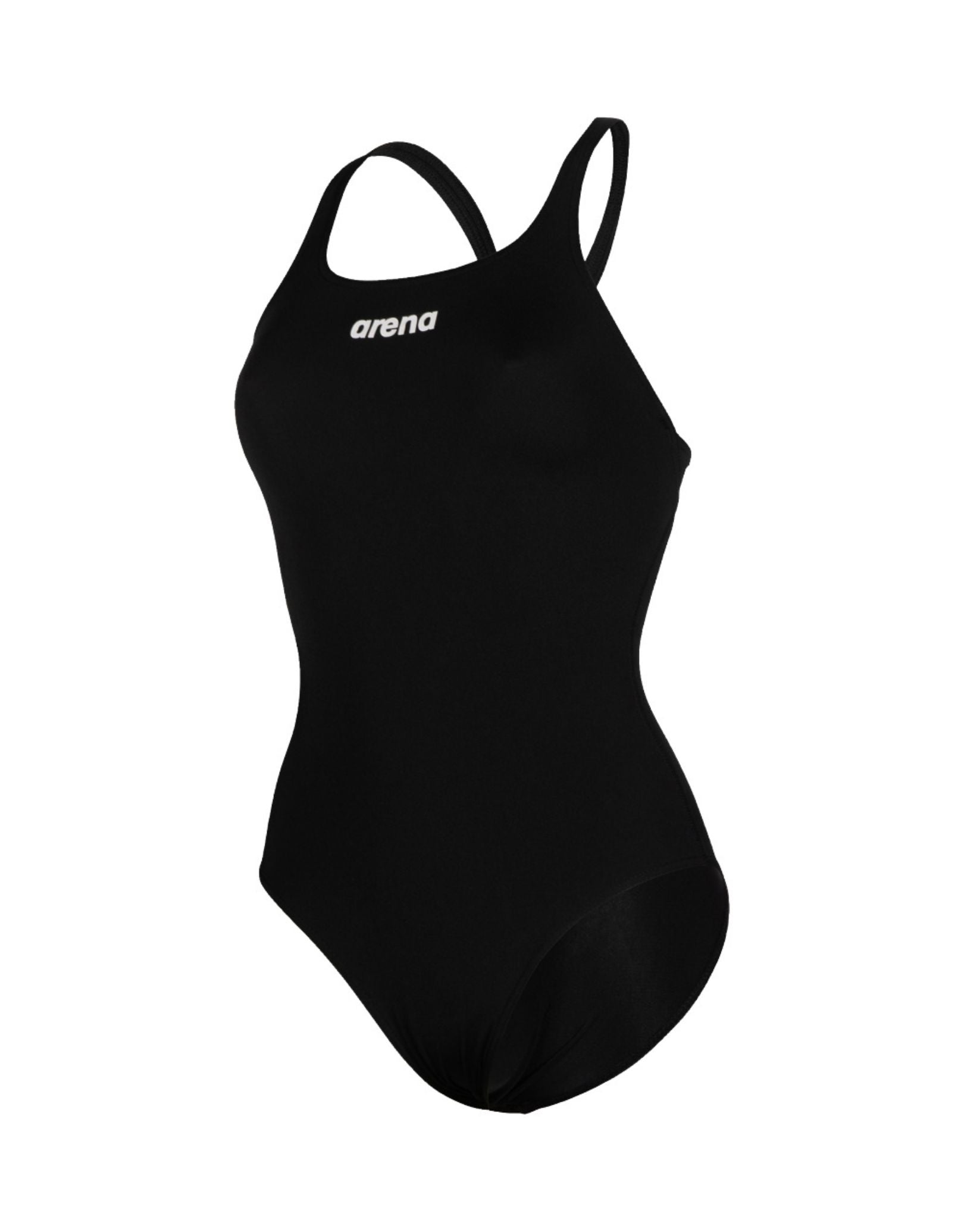 Team Swim Pro Solid Swimsuit for Women & Men - High Performance Training & Competition Swimwear - Black/White - Perfect for Lap Swimming, Swim Meets & Water Aerobics